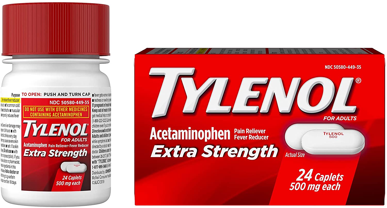 S529 Tylenol Extra Strength 24ct x 6 Bottles