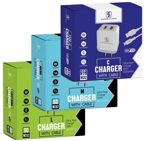 S07 SuperCharge Dual Wall Charger with Cable [SC-WC02]