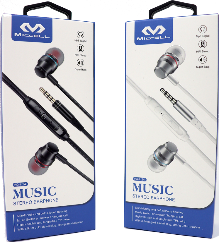 S385 Miccell Music Stereo Earphone (VQ-H24) Box Pack