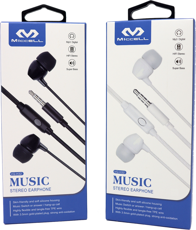 S396 Miccell Music Stereo Earphone (VQ-H32) Box Pack