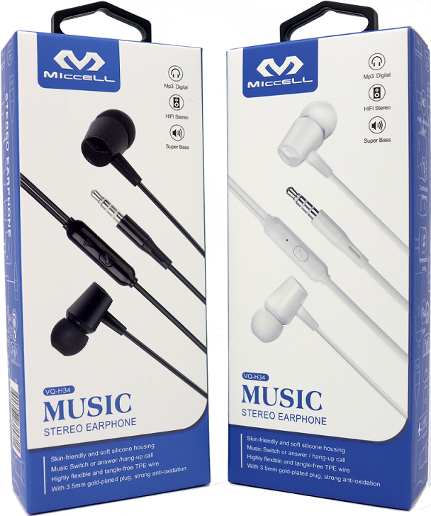S397 Miccell Music Stereo Earphone (VQ-H34) Box Pack