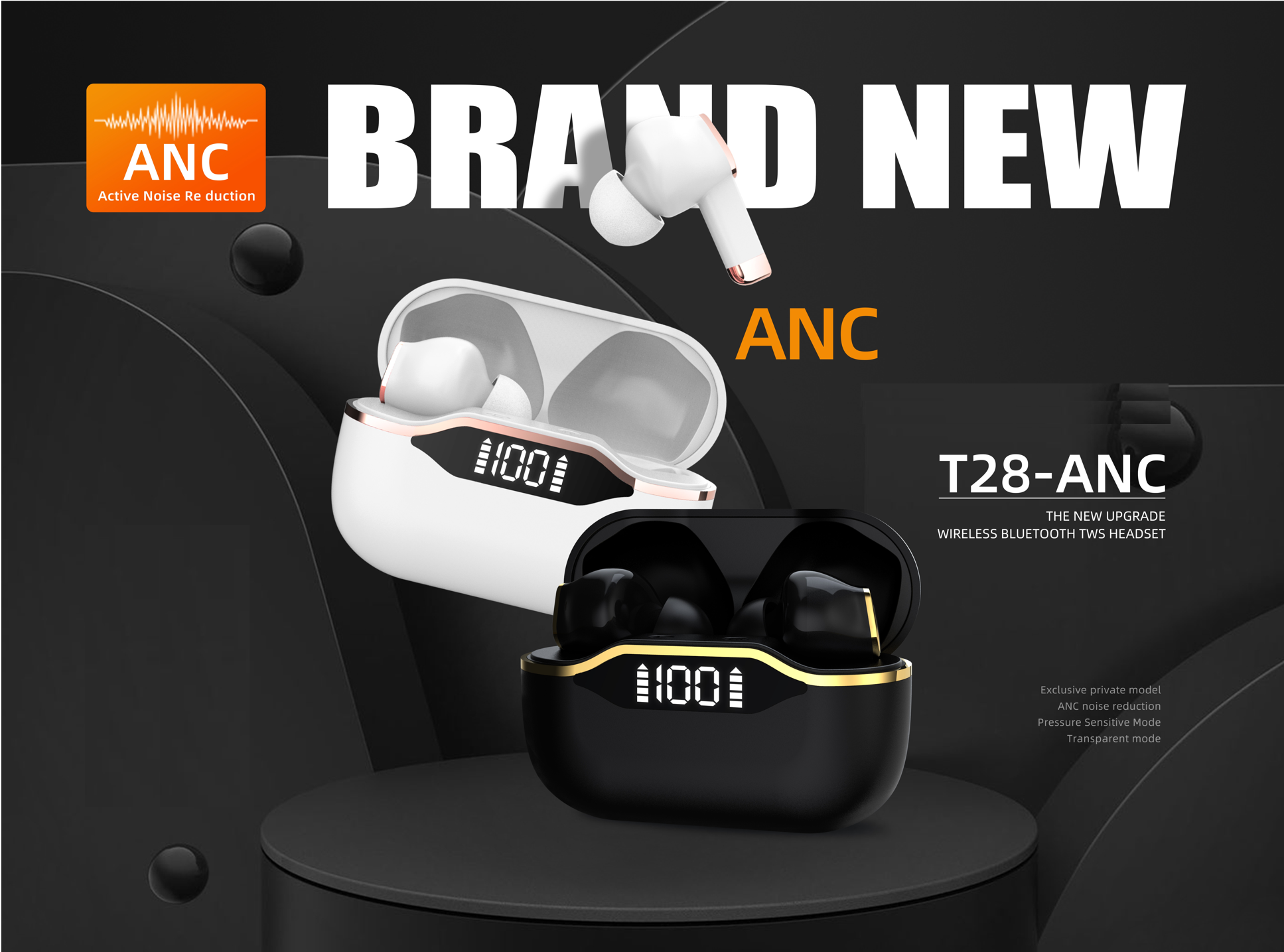S1448 T28-ANC TWS Wireless Earphone