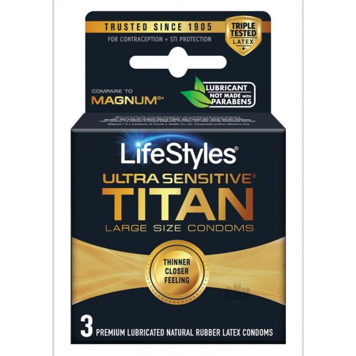 S1716 Lifestyles Premium Condom Ultra Sensitive TITAN 3ct x 6's (#23042)