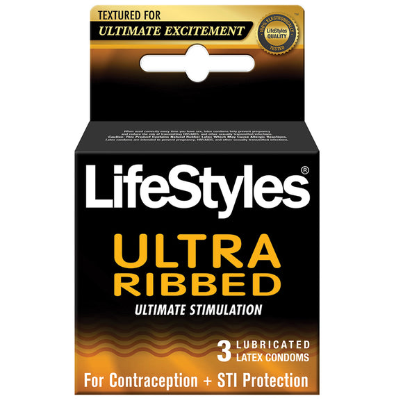 S1718 Lifestyles Latex Condom ULTRA RIBBED 3ct x 6's (#04103)