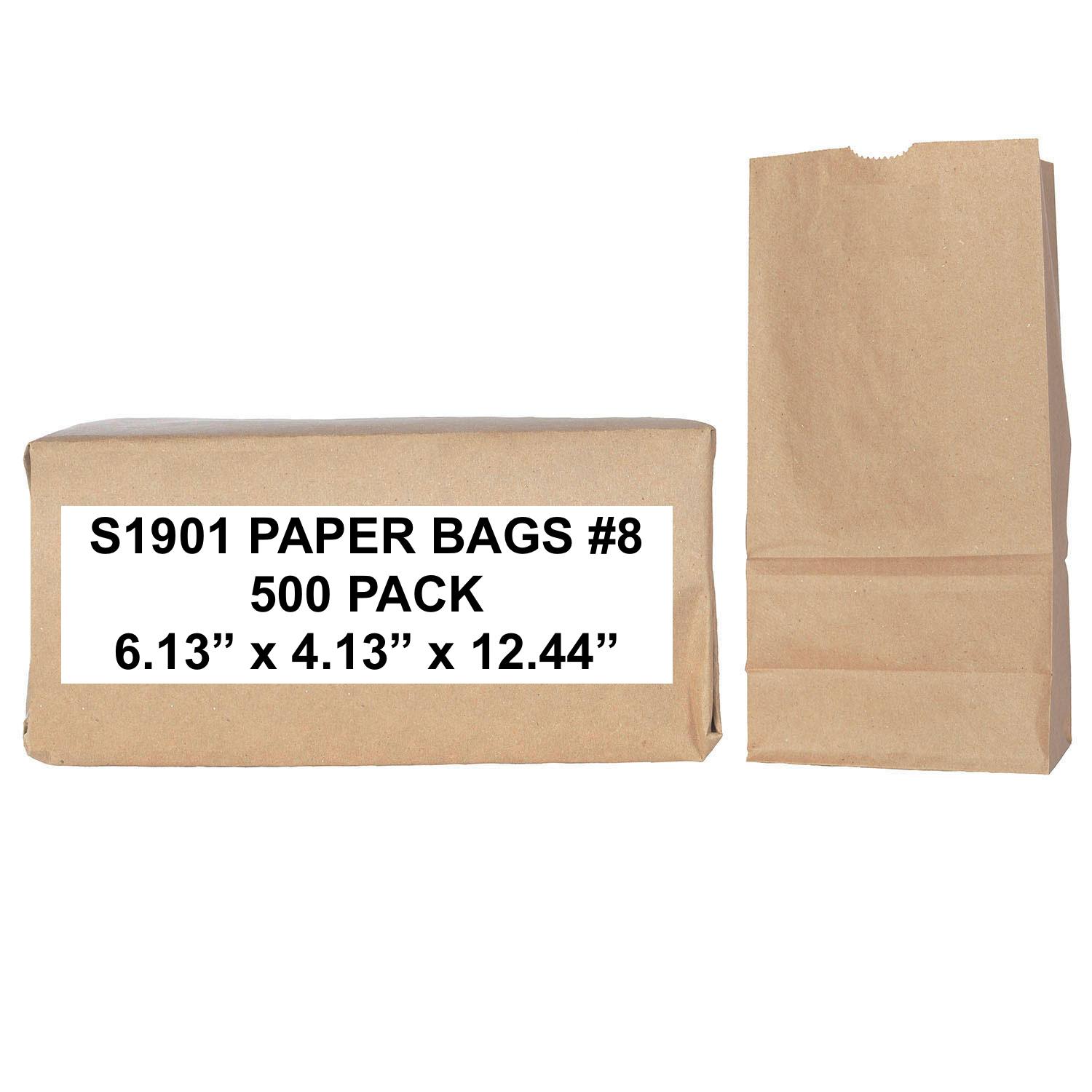 S1901 Brown Paper Bags, Standard Grade, 500 Bags #8