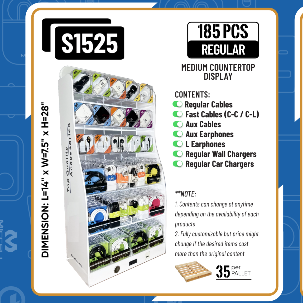 S1525 Miccell Countertop Display MEDIUM (185 pieces) (Bundle)