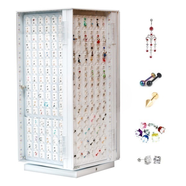 S2579 Four Side BODY PIERCING LED CounterTop Display 348 Pcs 