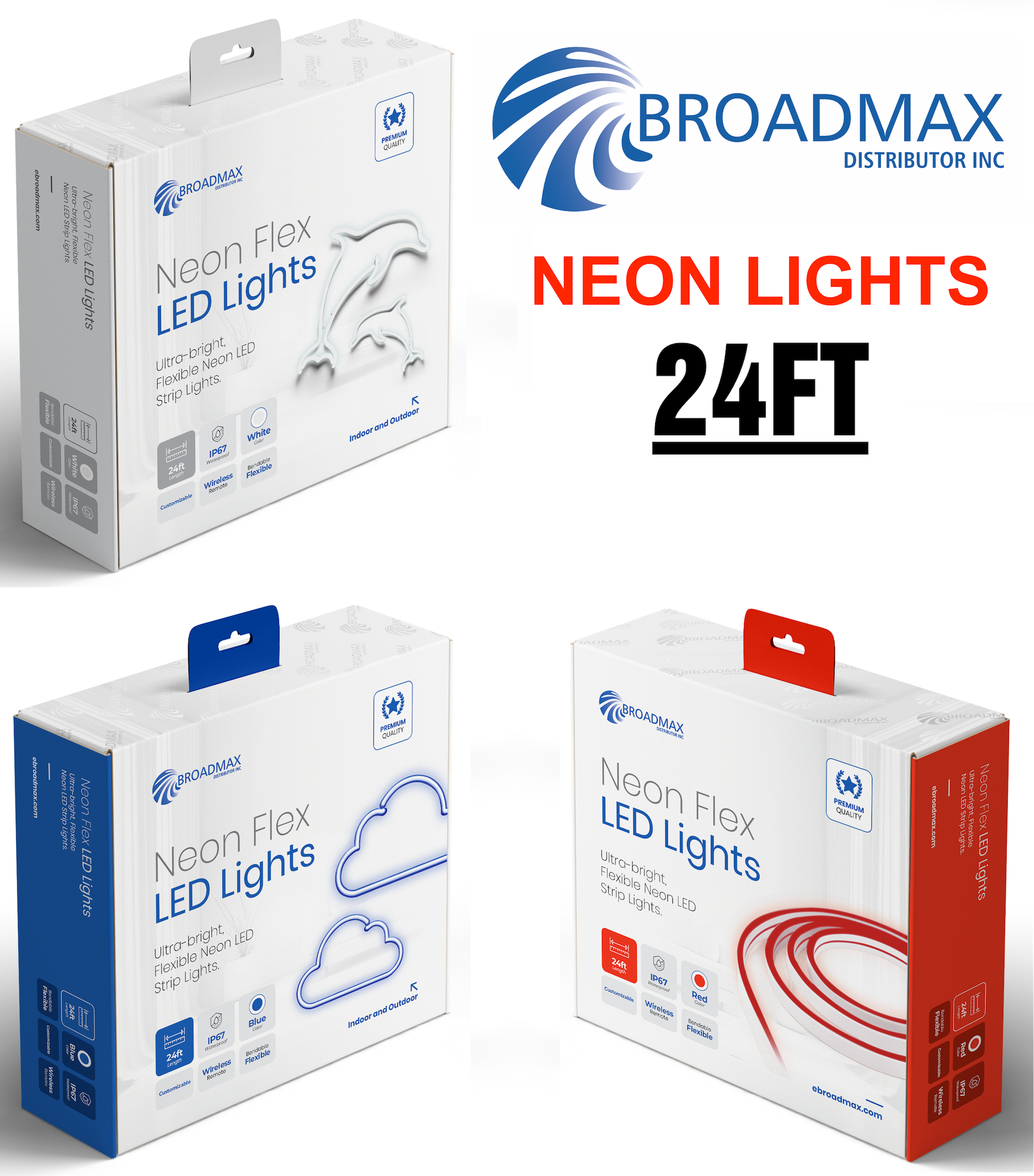 S2436 Broadmax NEON FLEX LED Lights 24ft