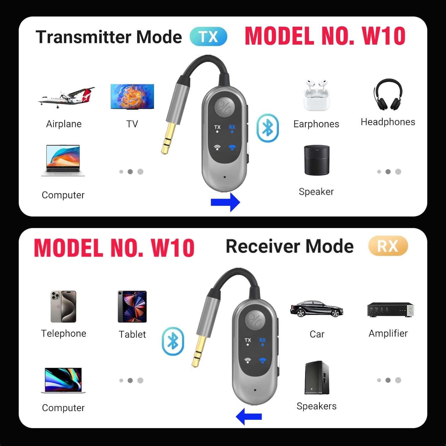 S2699 W10 Multi-function Wireless Travel Transmitter/Receiver - NO RETURN